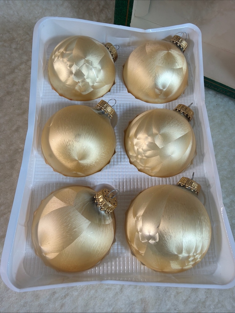 Krebs Jasmine Ice Gold Christmas Ball Ornaments - 6-Pack